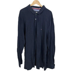 Tommy Hilfiger Navy Blue Long Sleeve Polo Plus Size 3XL Cotton Men’s